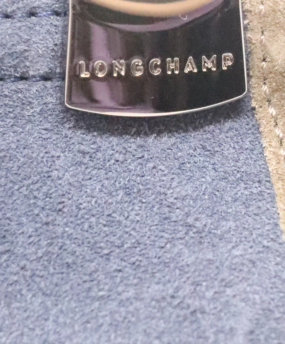 Longchamp Blue Leather Suede Bag