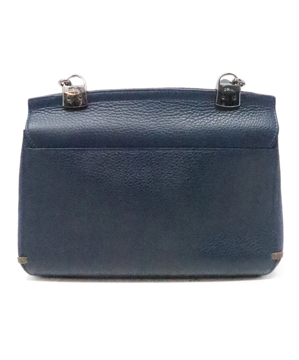 Longchamp Blue Leather Suede Bag