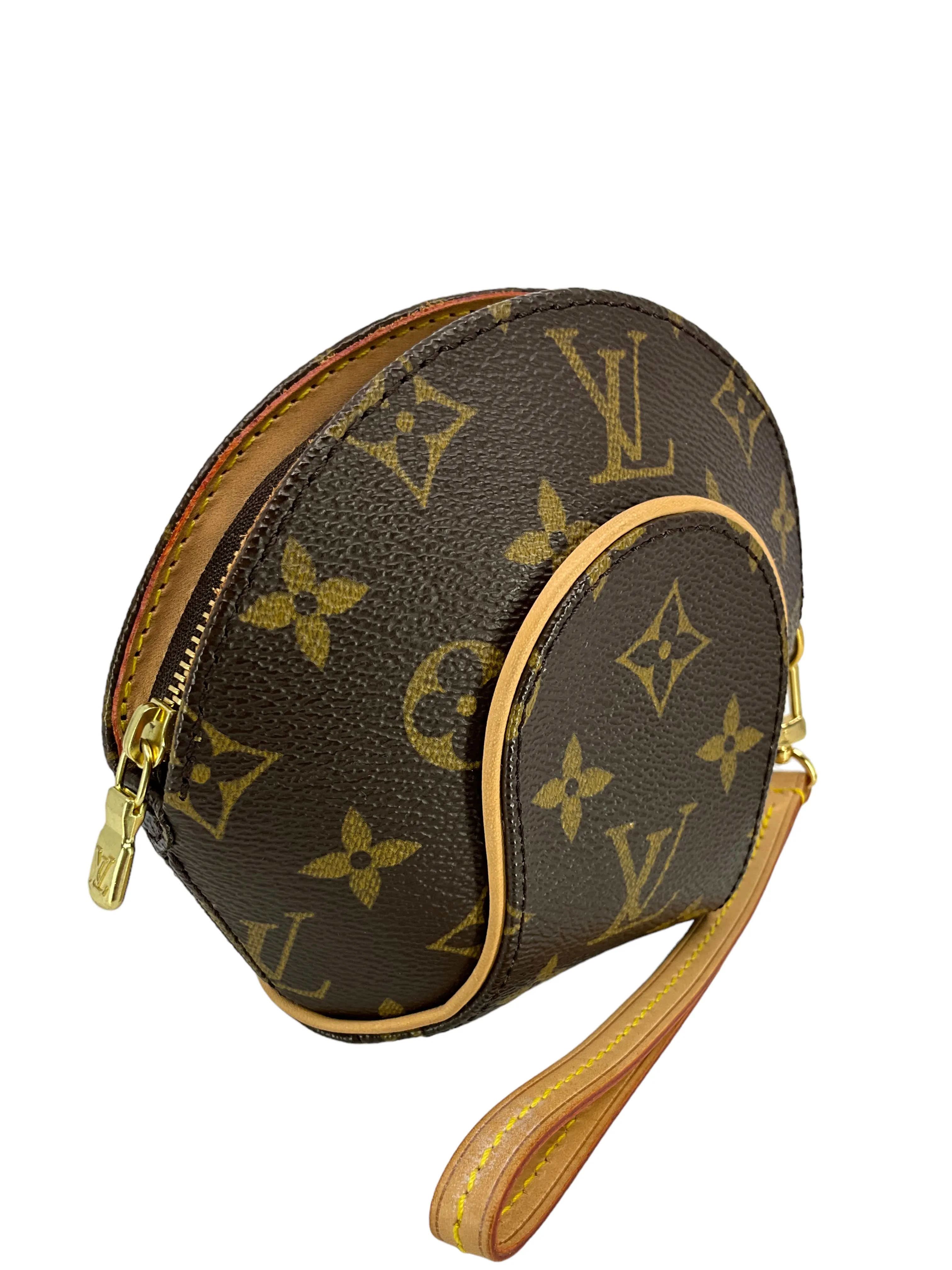 LOUIS VUITTON Monogram Canvas Mini Ellipse Wristlet Clutch Bag