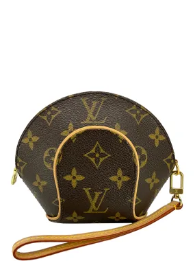 LOUIS VUITTON Monogram Canvas Mini Ellipse Wristlet Clutch Bag