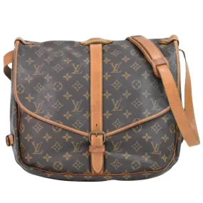 Louis Vuitton Saumur 35  Canvas Shoulder Bag (Pre-Owned)