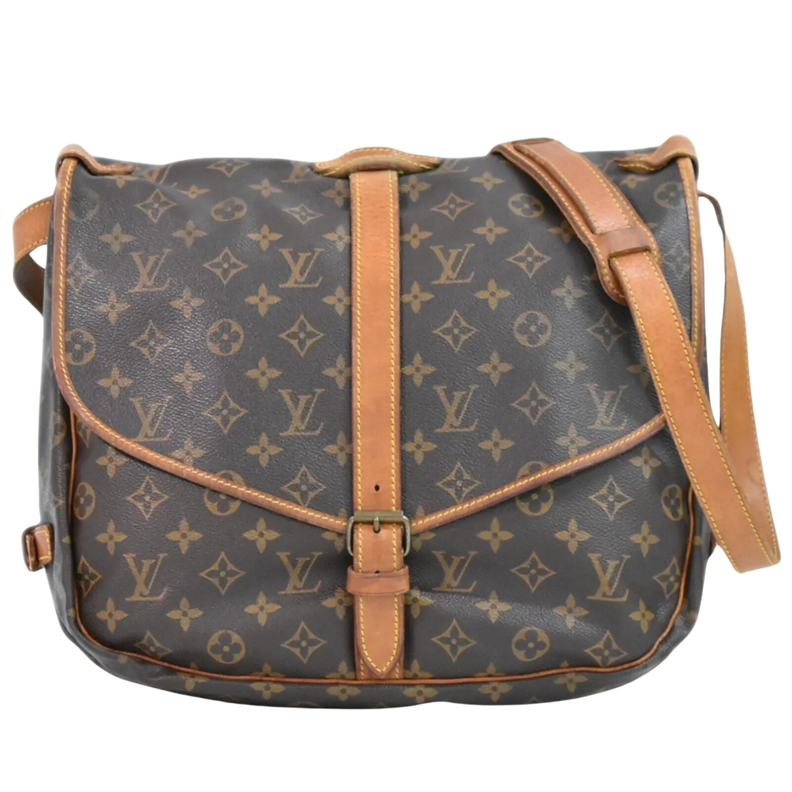 Louis Vuitton Saumur 35  Canvas Shoulder Bag (Pre-Owned)