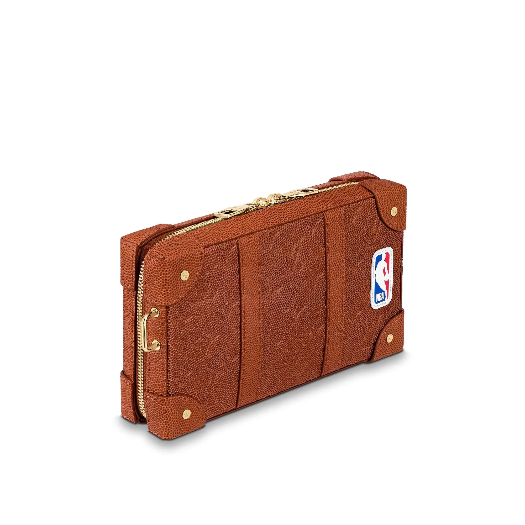 Louis Vuitton x NBA Soft Trunk Wallet Ball Grain Leather Brown