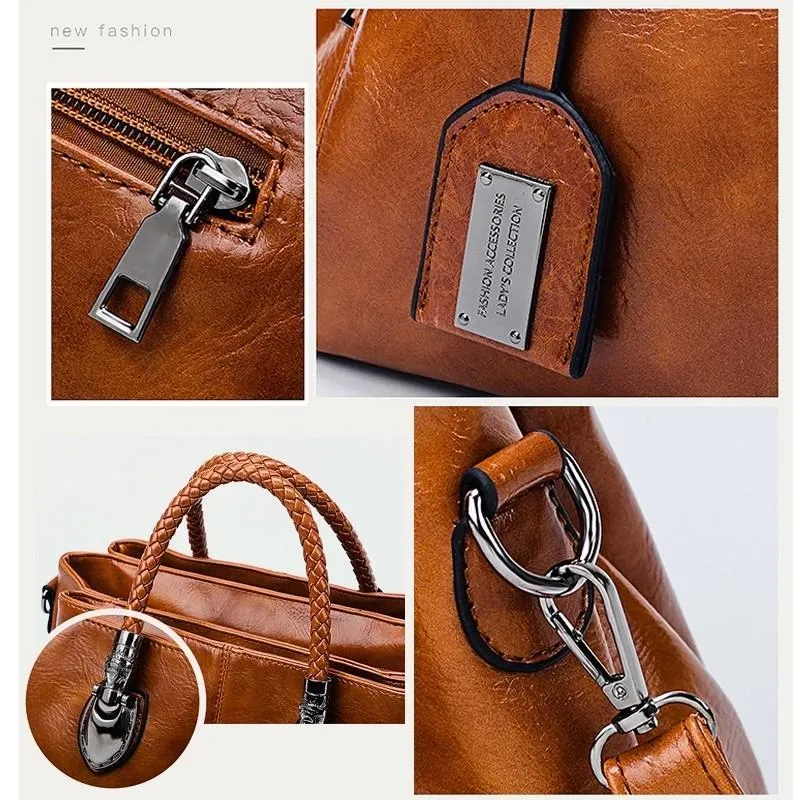 MALIN | VINTAGE TRIPLE CROSSBODY LEATHER BAG