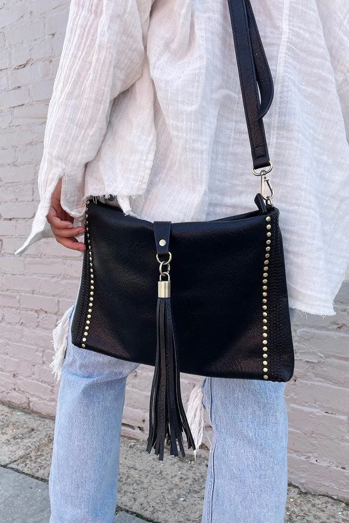 Marie Crossbody with Grommet Details and Tassel