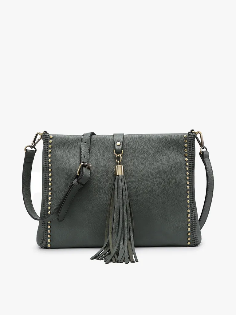 Marie Crossbody with Grommet Details and Tassel