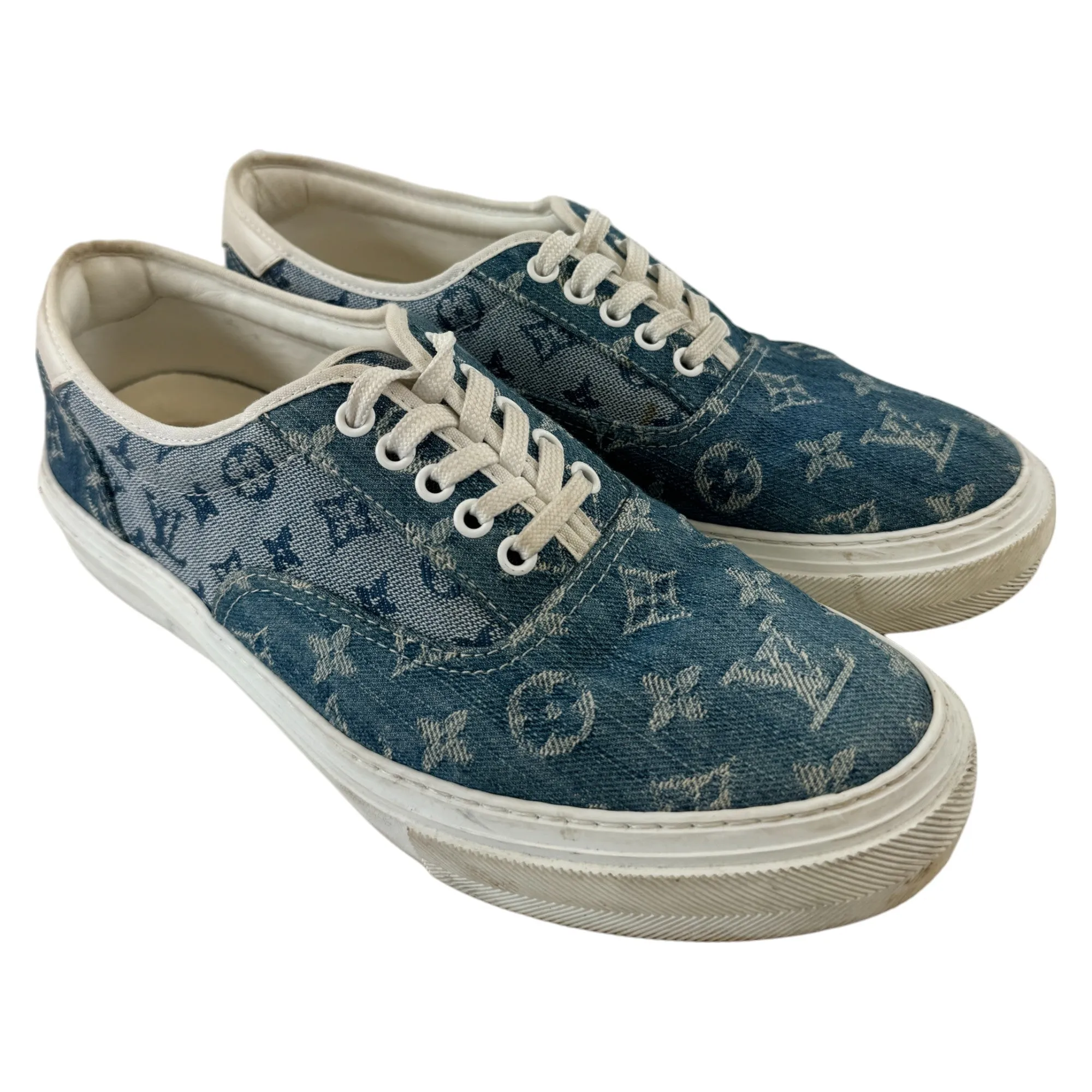 Men's Monogram Denim Low Trainers Blue Size EU 42 / UK 8