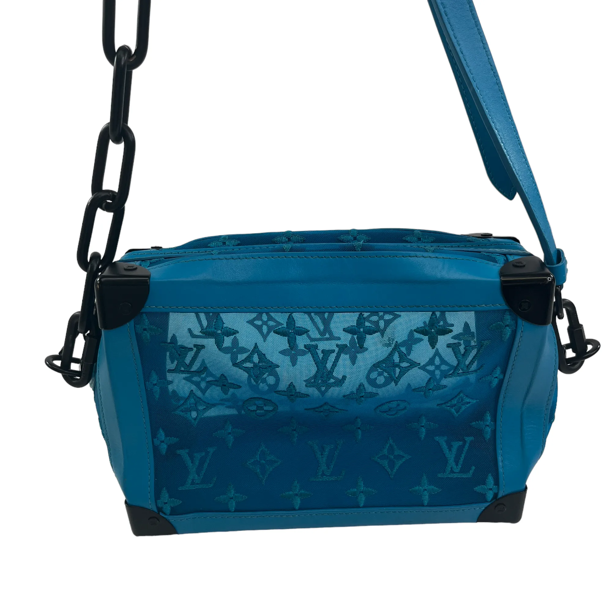 Men's Monogram Mesh Soft Trunk Bag Blue