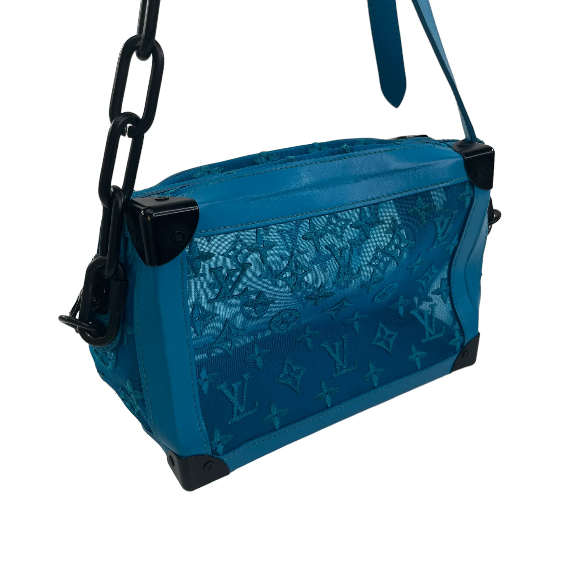 Men's Monogram Mesh Soft Trunk Bag Blue