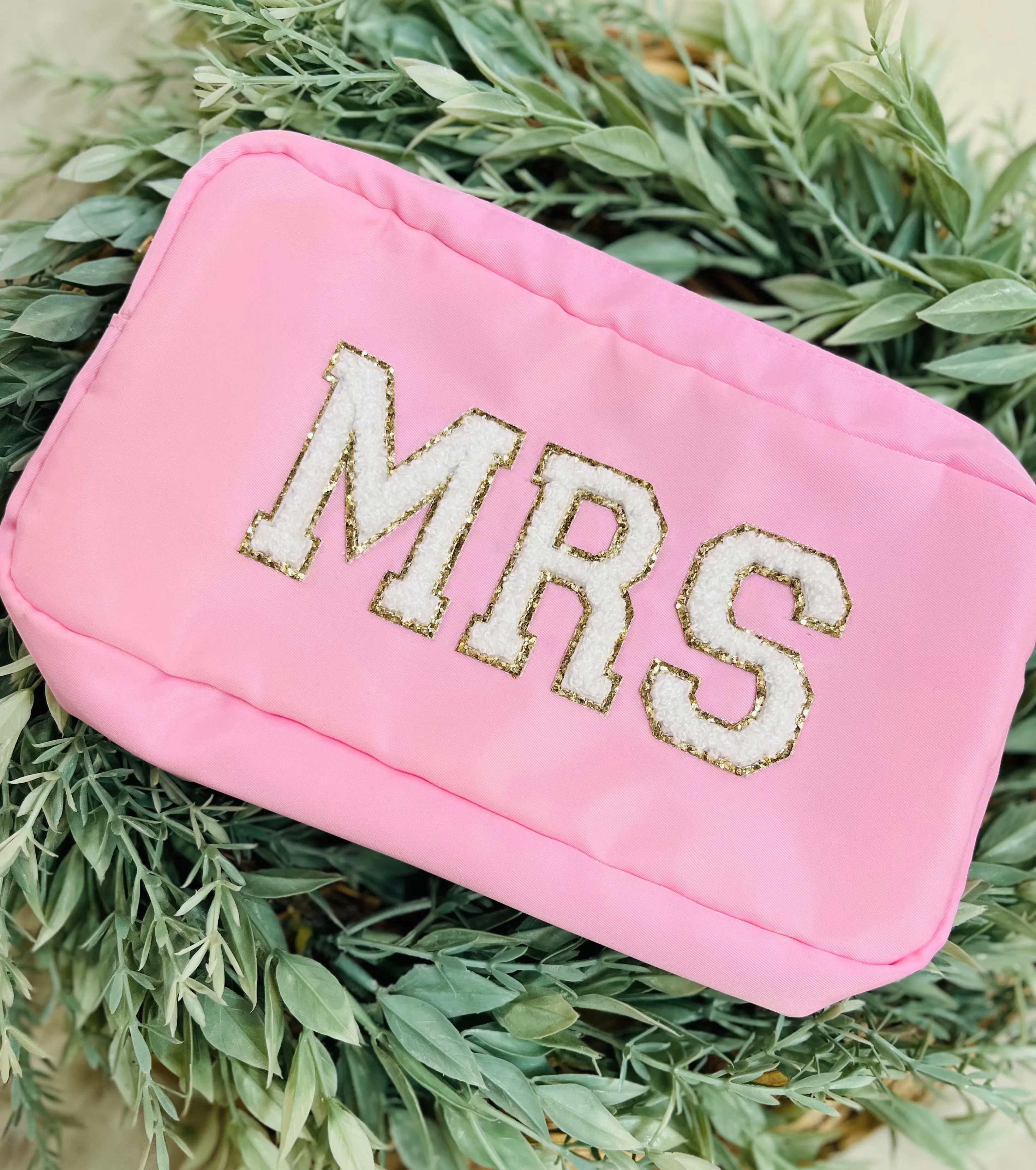 Mrs. Chenille Patch Nylon Pouch