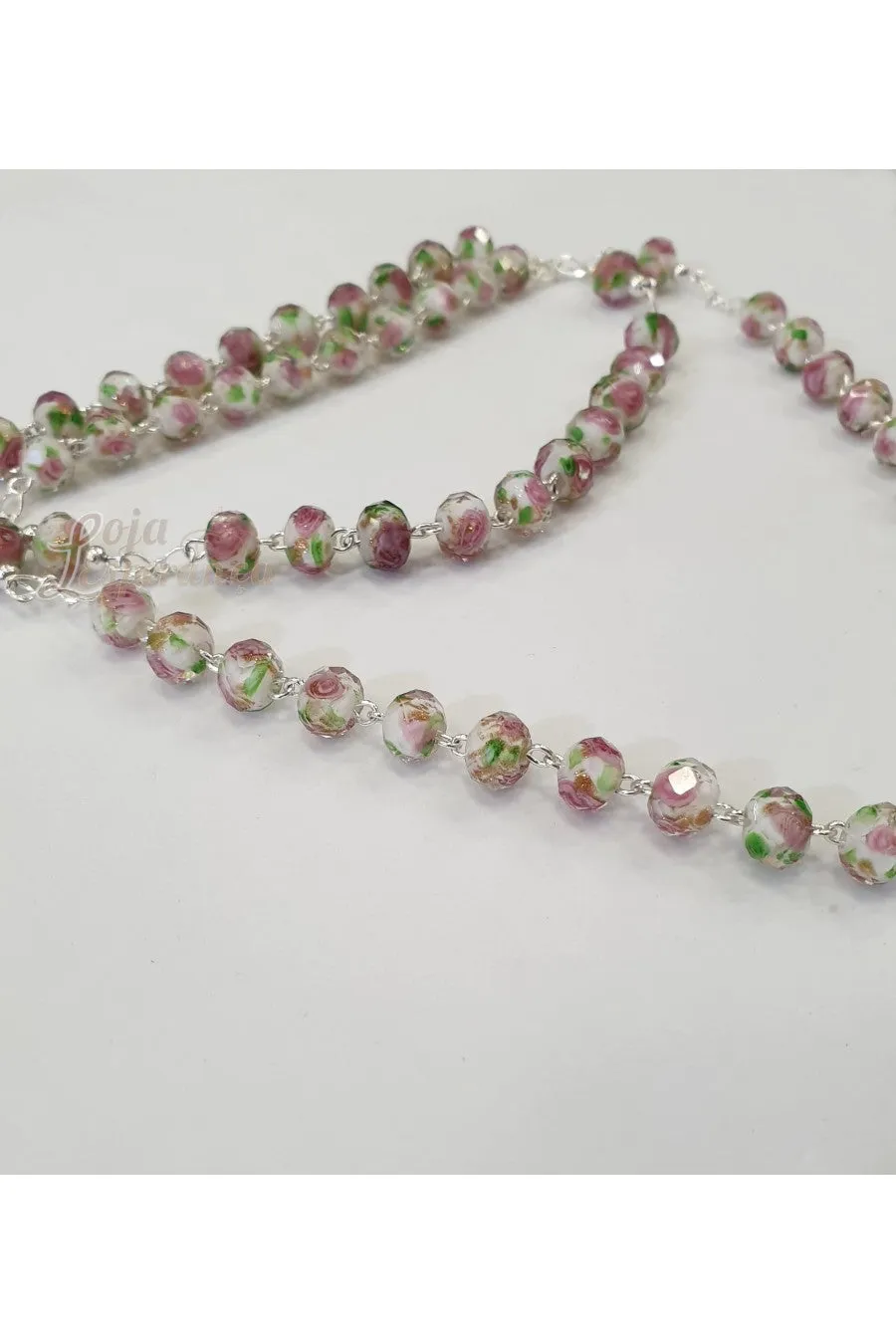 Murano Crystal Rosary - Silver