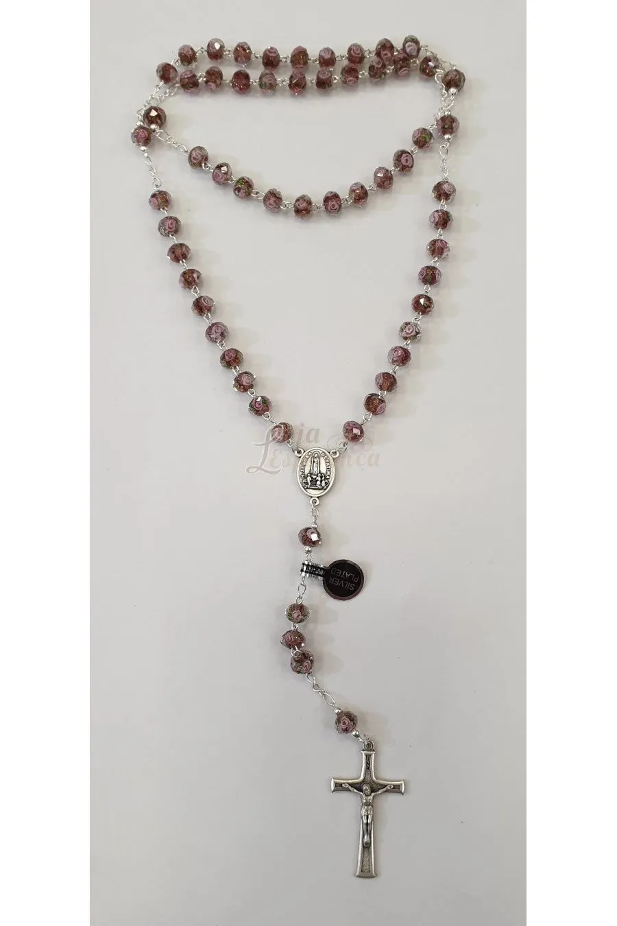 Murano Crystal Rosary - Silver