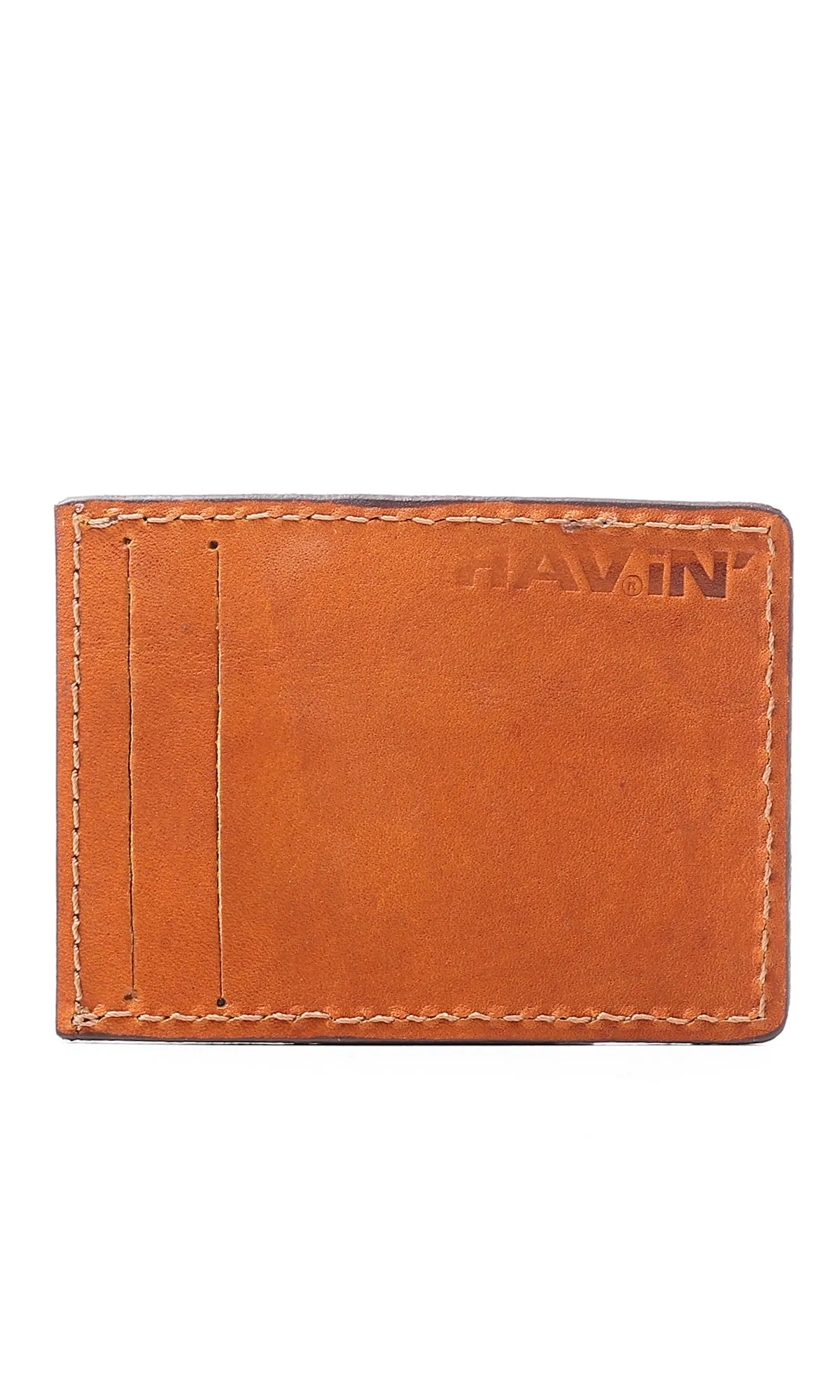 O174860 Dark Camel Textured Leather Cards Holder