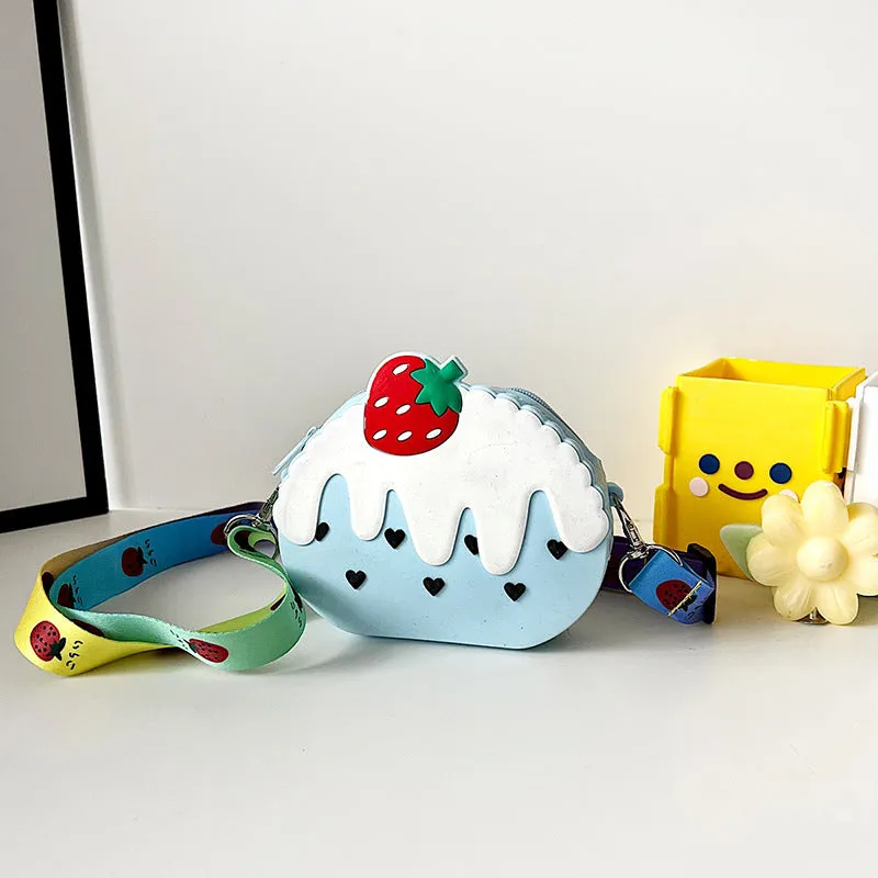 PVC Strawberry Cartoon Candy Shoulder Bag Candy Small Purse Baby Wholesale Accessories