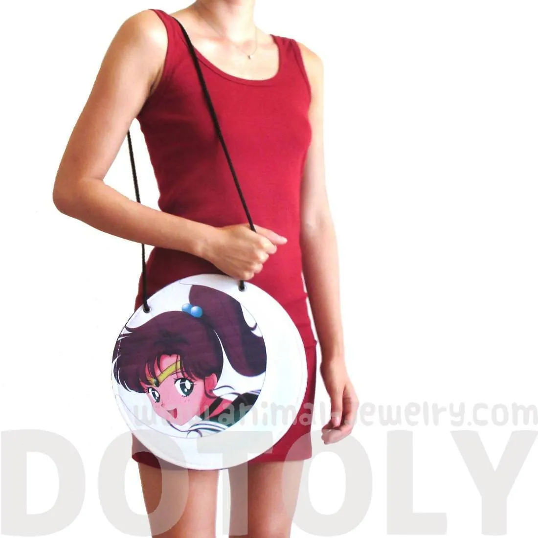 Sailor Jupiter Makoto Senshi Guardian Print Vinyl Cross Body Bag | DOTOLY