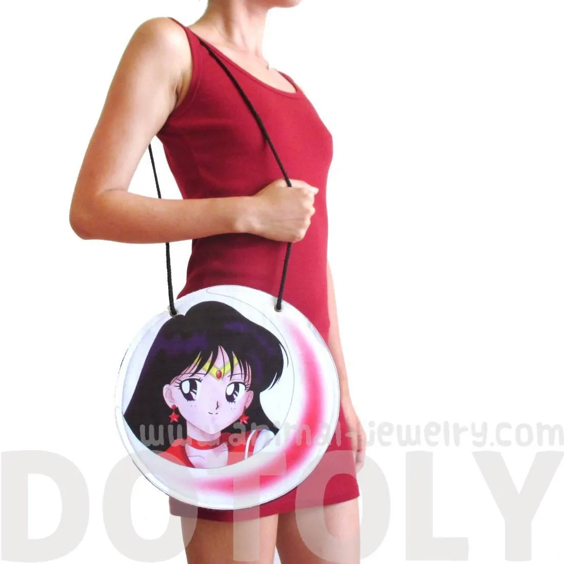 Sailor Mars Rei Hino Senshi Guardian Print Vinyl Cross Body Bag | DOTOLY