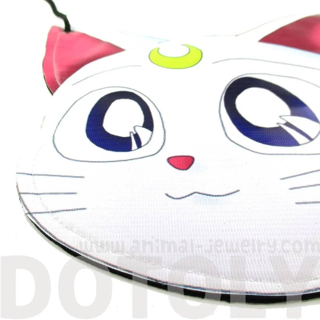 Sailor Moon Artemis Kitty Cat Face Shaped Vinyl Cross Body Bag