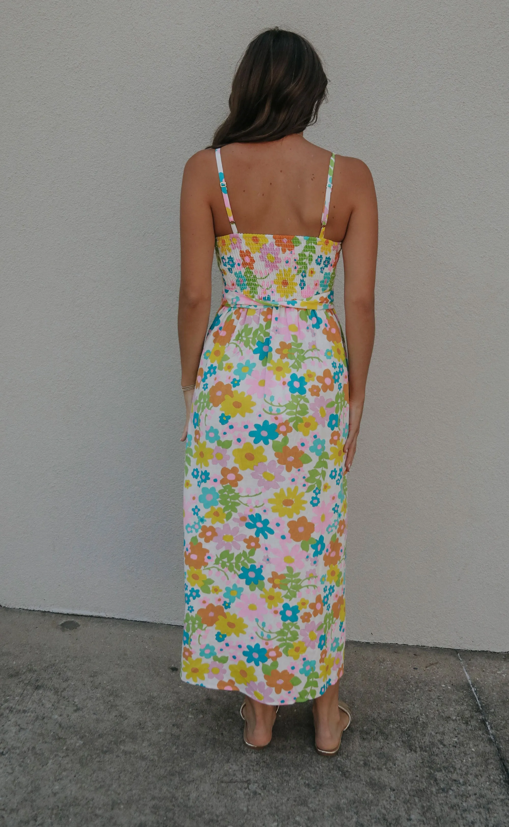 show me your mumu: amalfi coast midi dress - petal pop