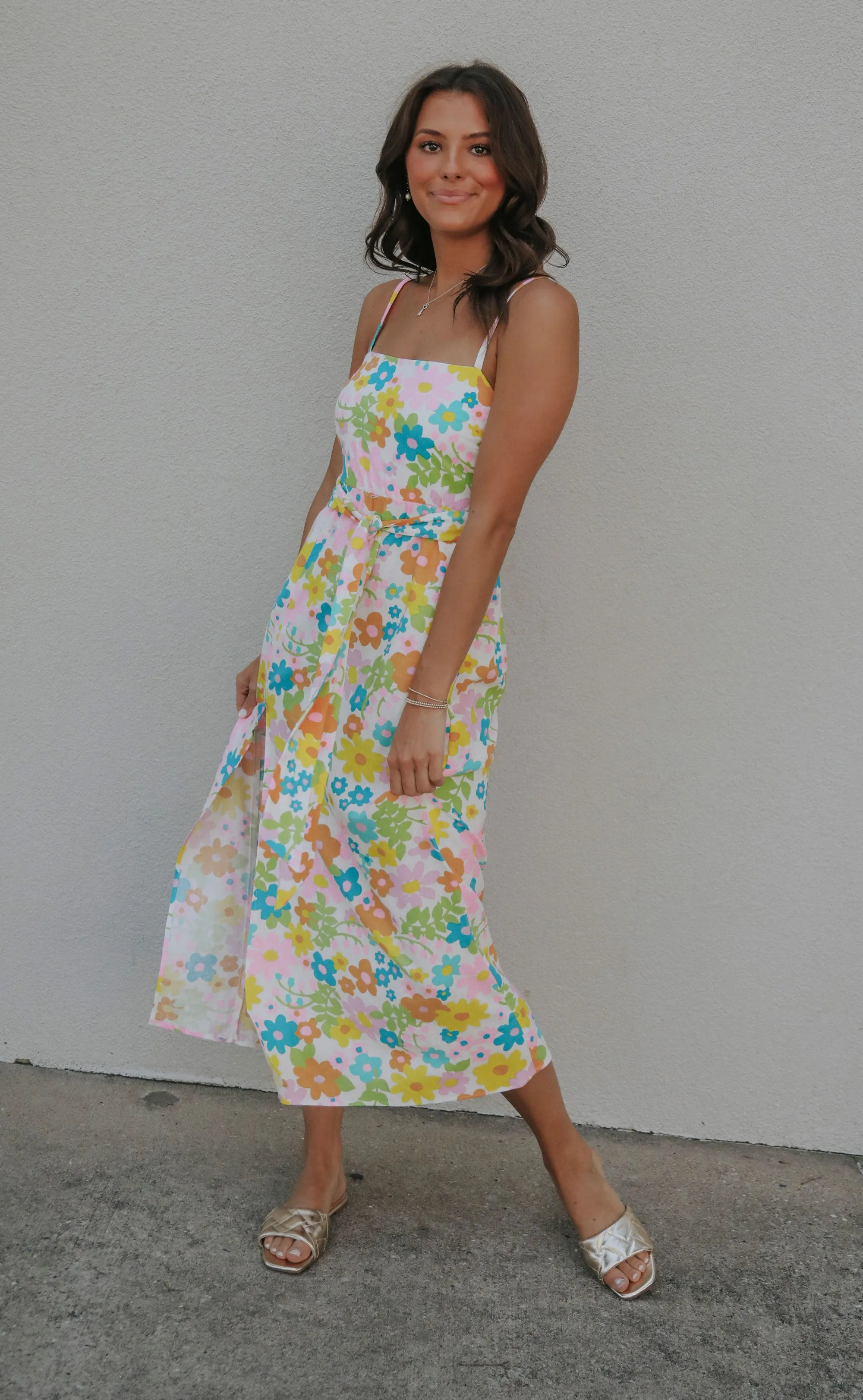 show me your mumu: amalfi coast midi dress - petal pop