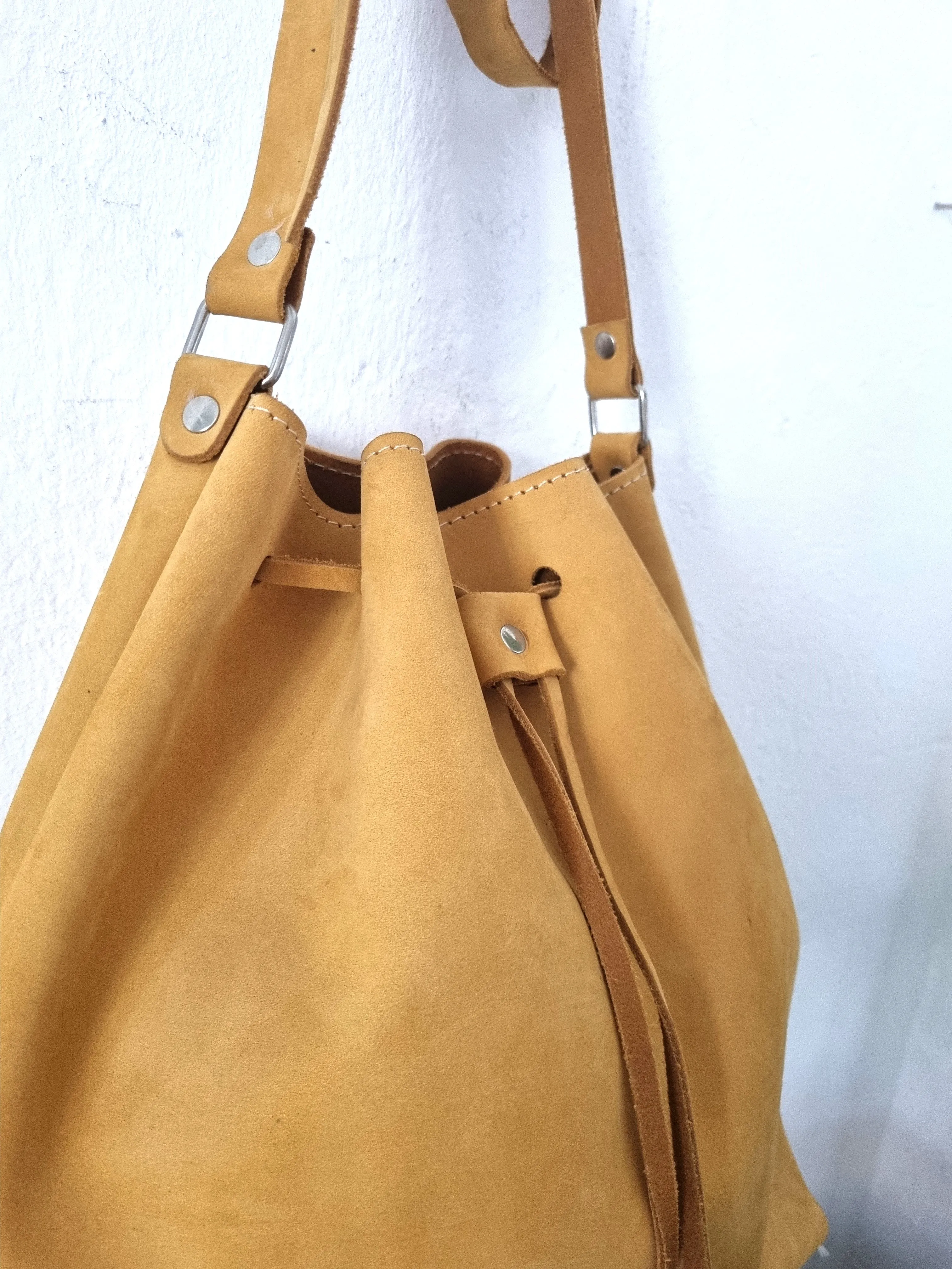 Sunny yellow suede bag