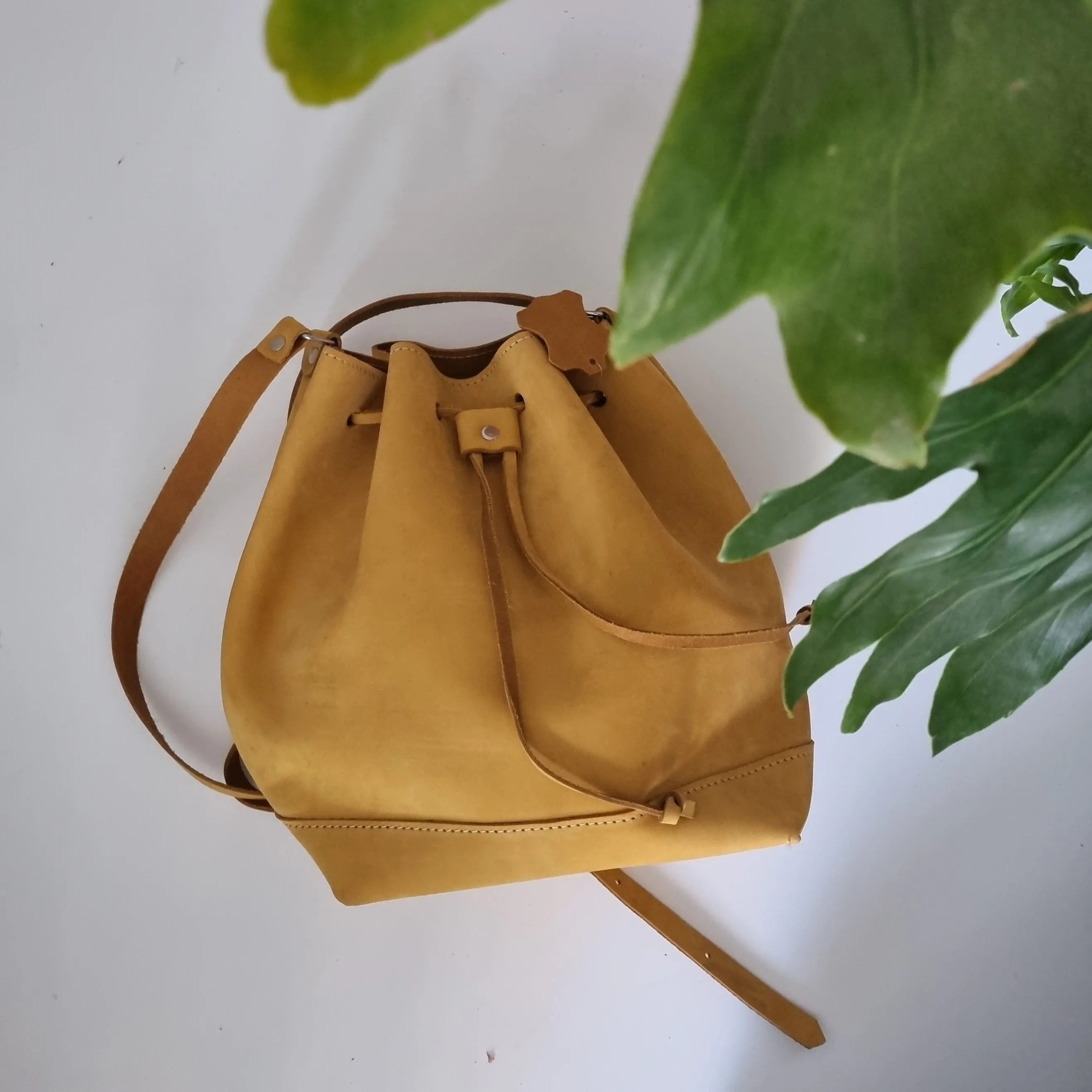 Sunny yellow suede bag