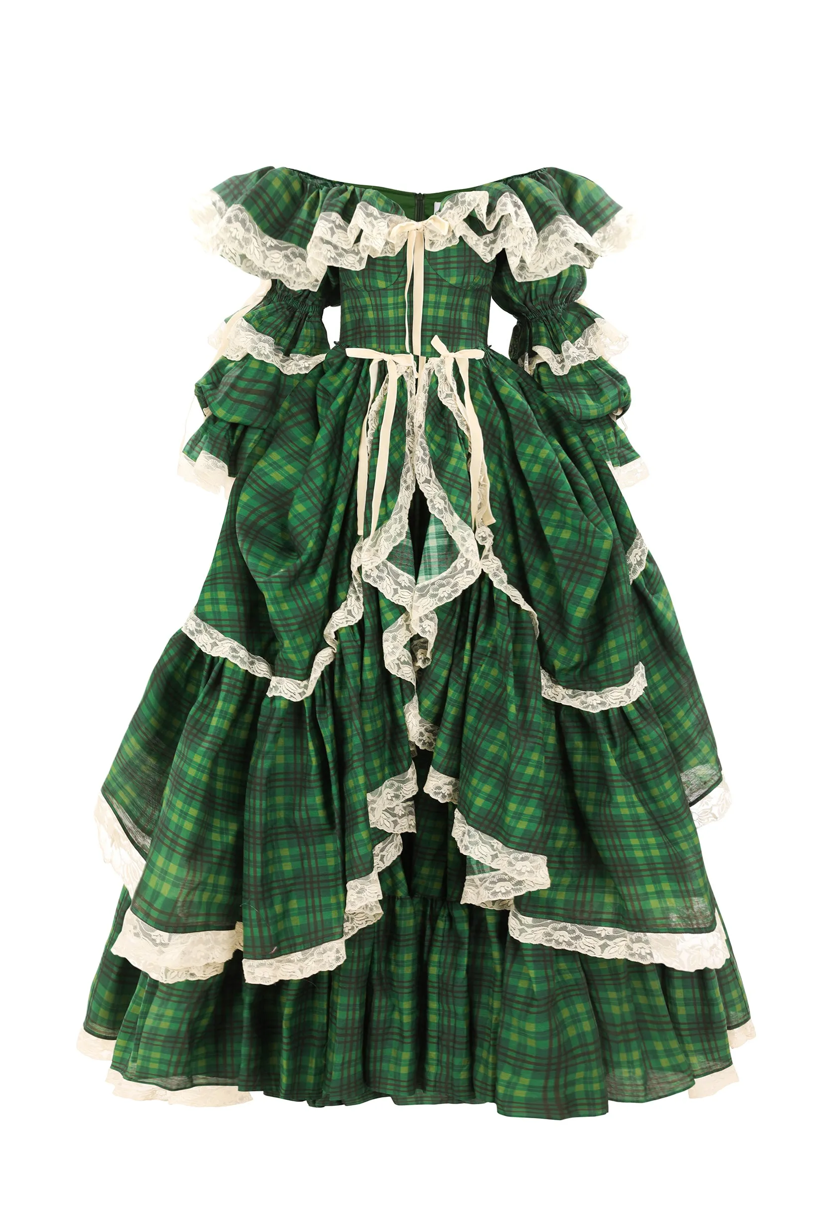 The Beth Plaid Waltz Gown