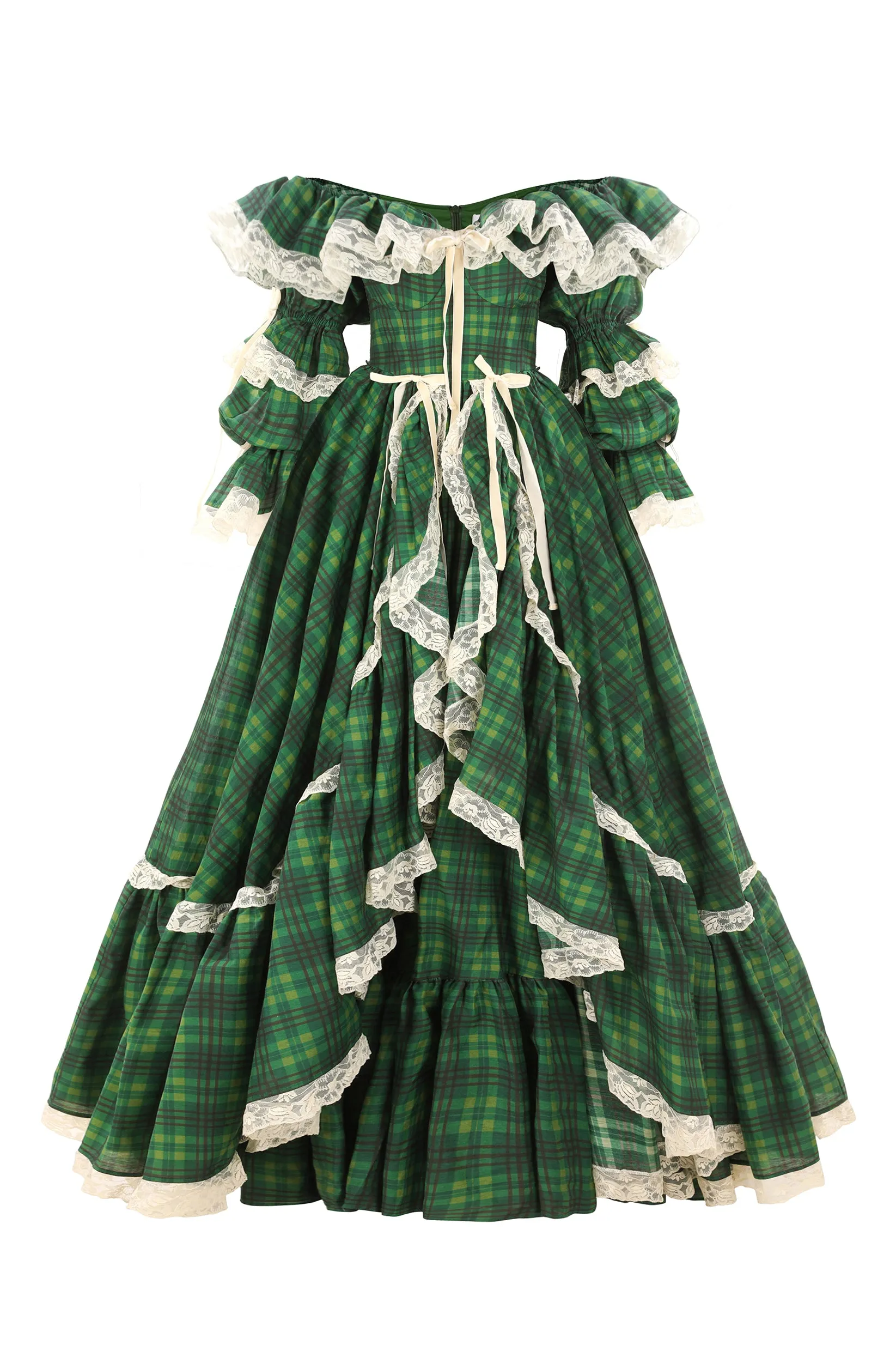 The Beth Plaid Waltz Gown