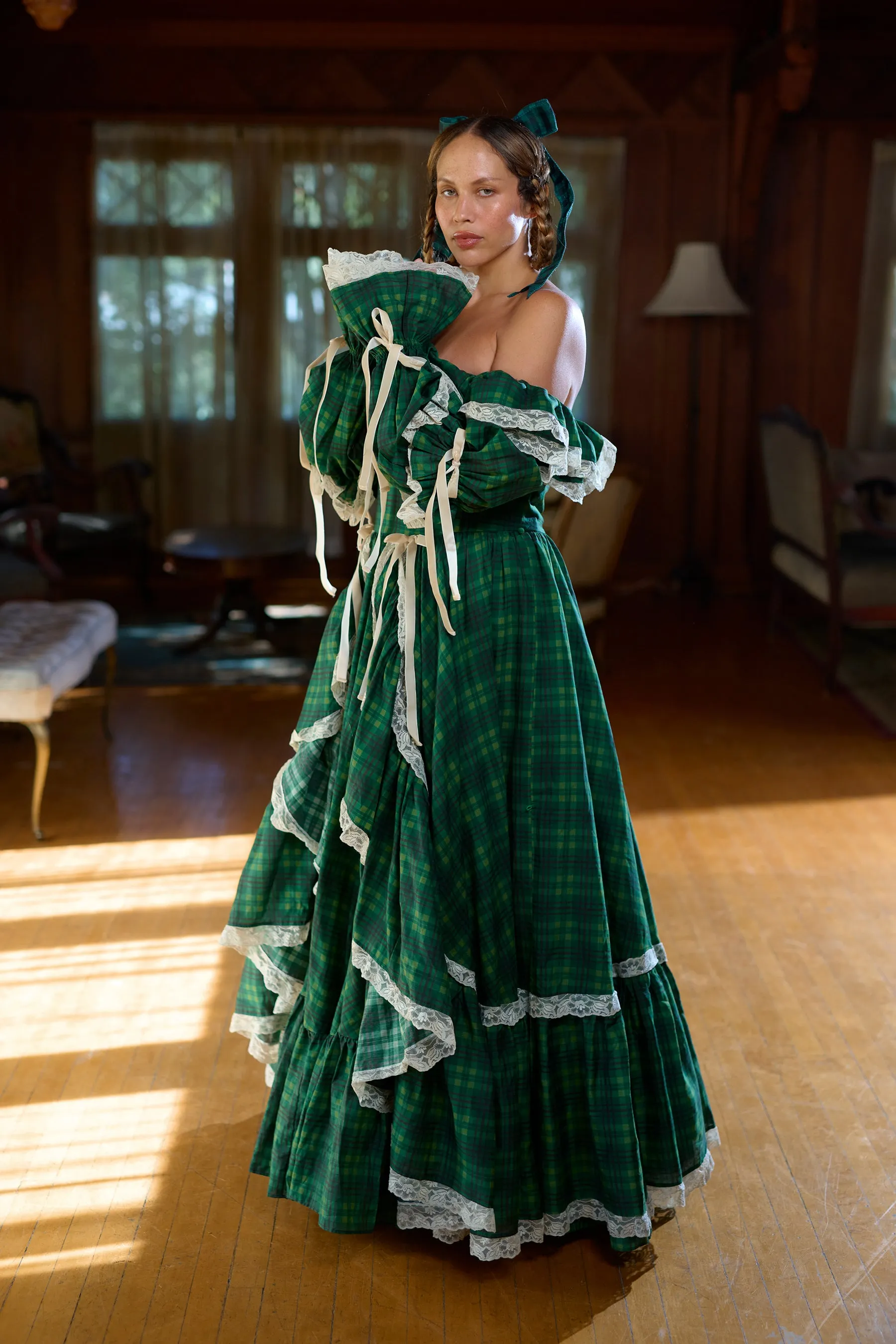 The Beth Plaid Waltz Gown