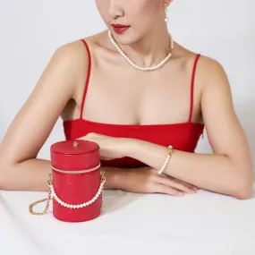 Top Lustre Multi-Style Necklace and Bracelet with Chinese New Year Lucky Red Jewelry Bag Set WS00110