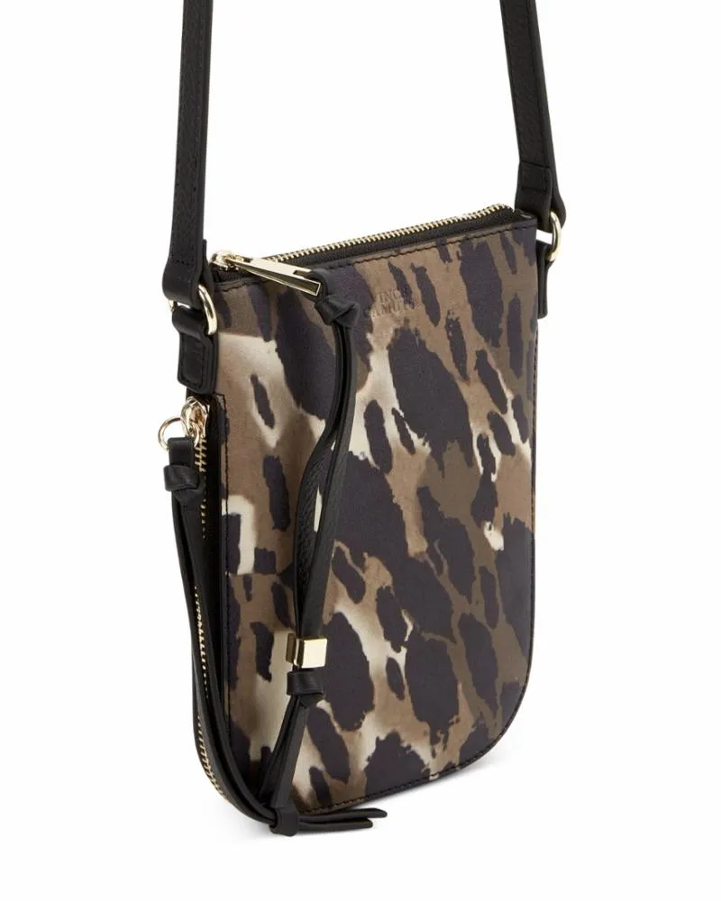 Vince Camuto Handbag CORIN PHONECASE NATURAL /CAMO LEOPARD PRINTED