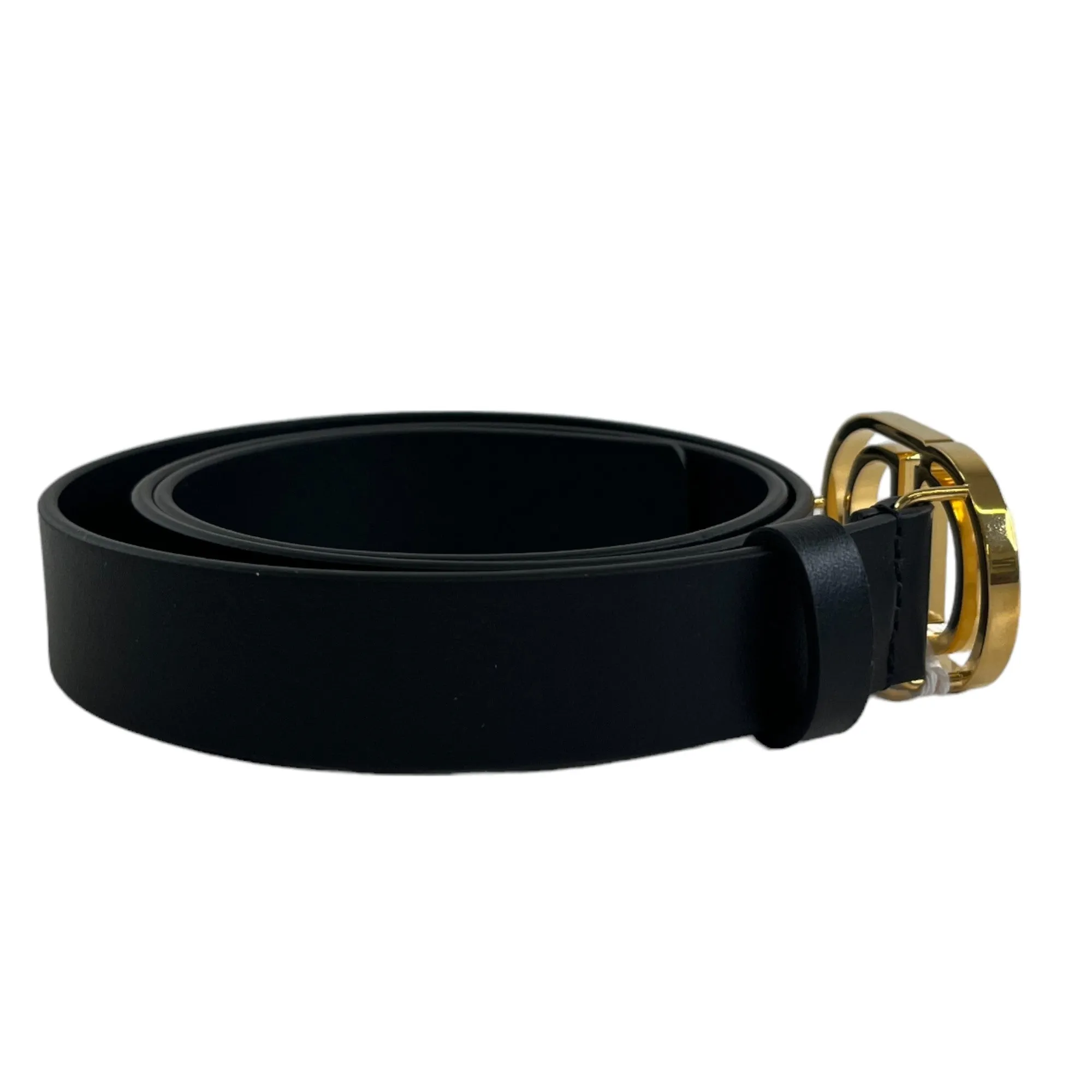 Womens Caro CD Black Leather Belt - Size 75CM / UK Size 6 - Stylish & Versatile Accessory