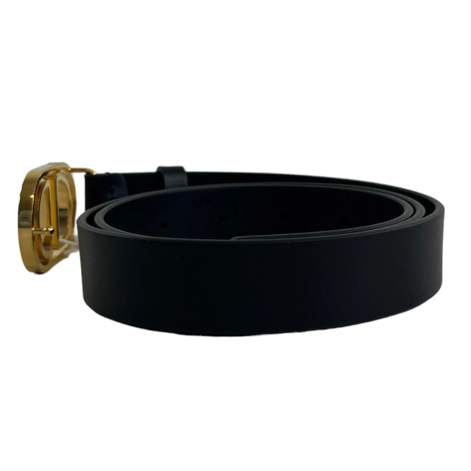 Womens Caro CD Black Leather Belt - Size 75CM / UK Size 6 - Stylish & Versatile Accessory