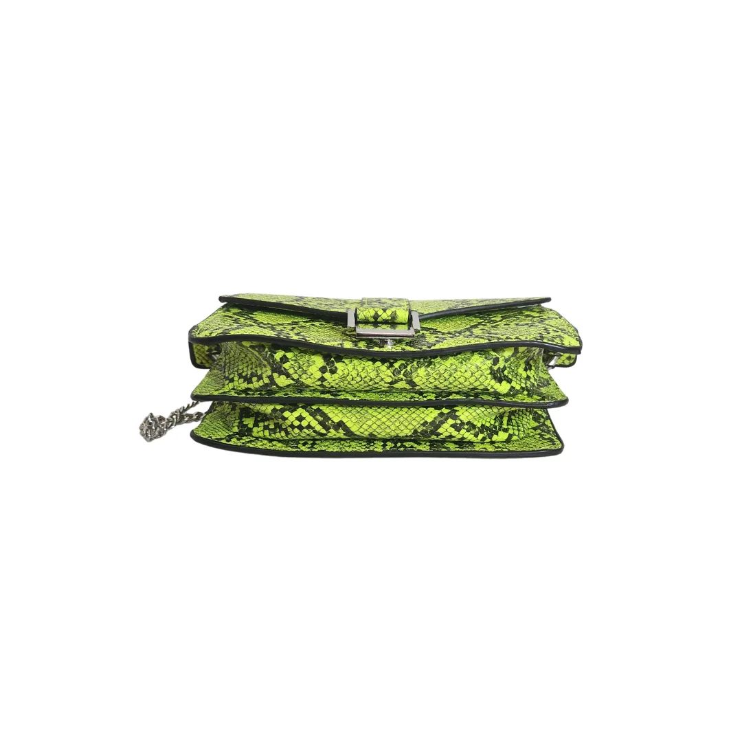 ZARA Neon Green Faux Snakeskin Mini Purse | Brand New |