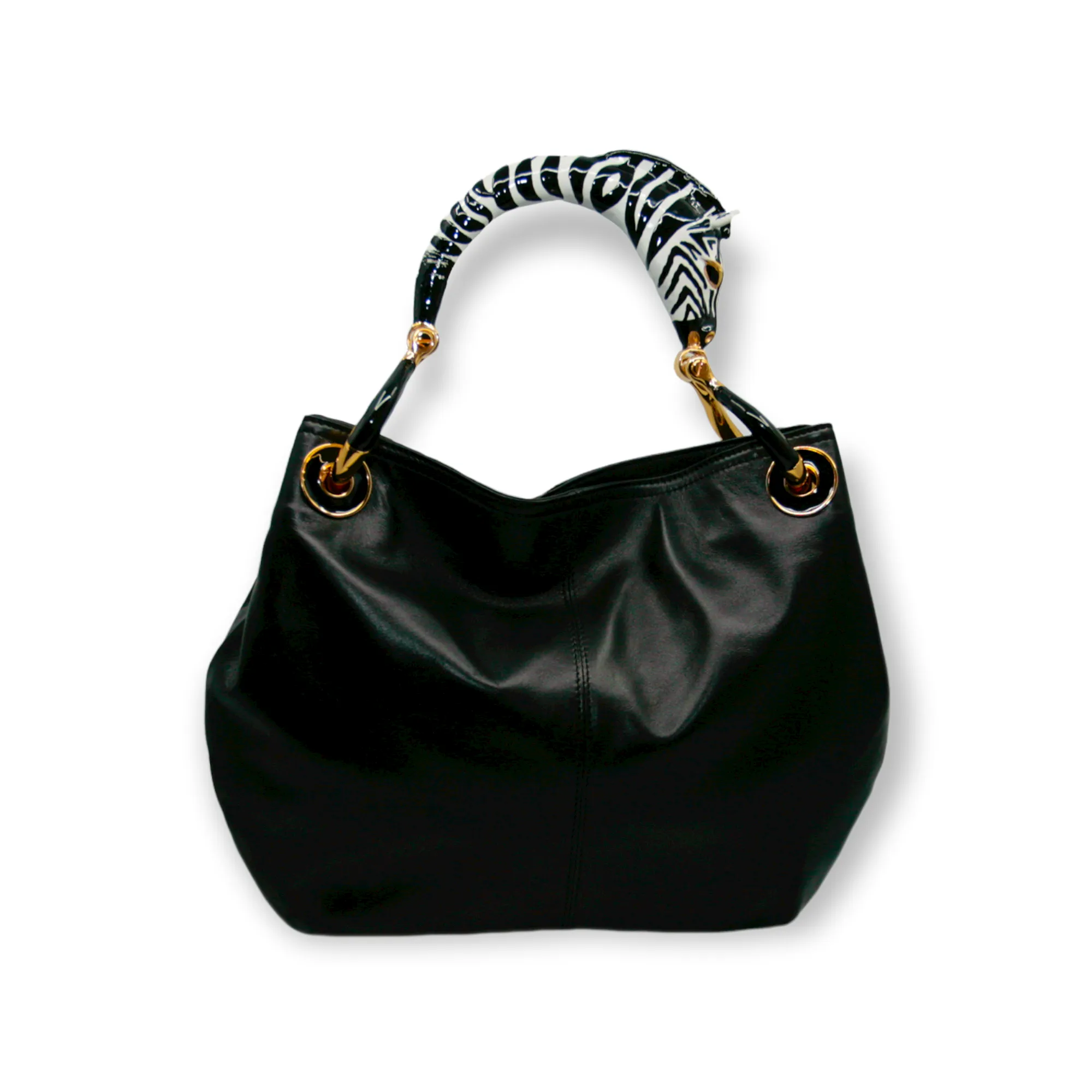 ZEBRA SMALL BAG WITH BLACK VEGAN LEATHER