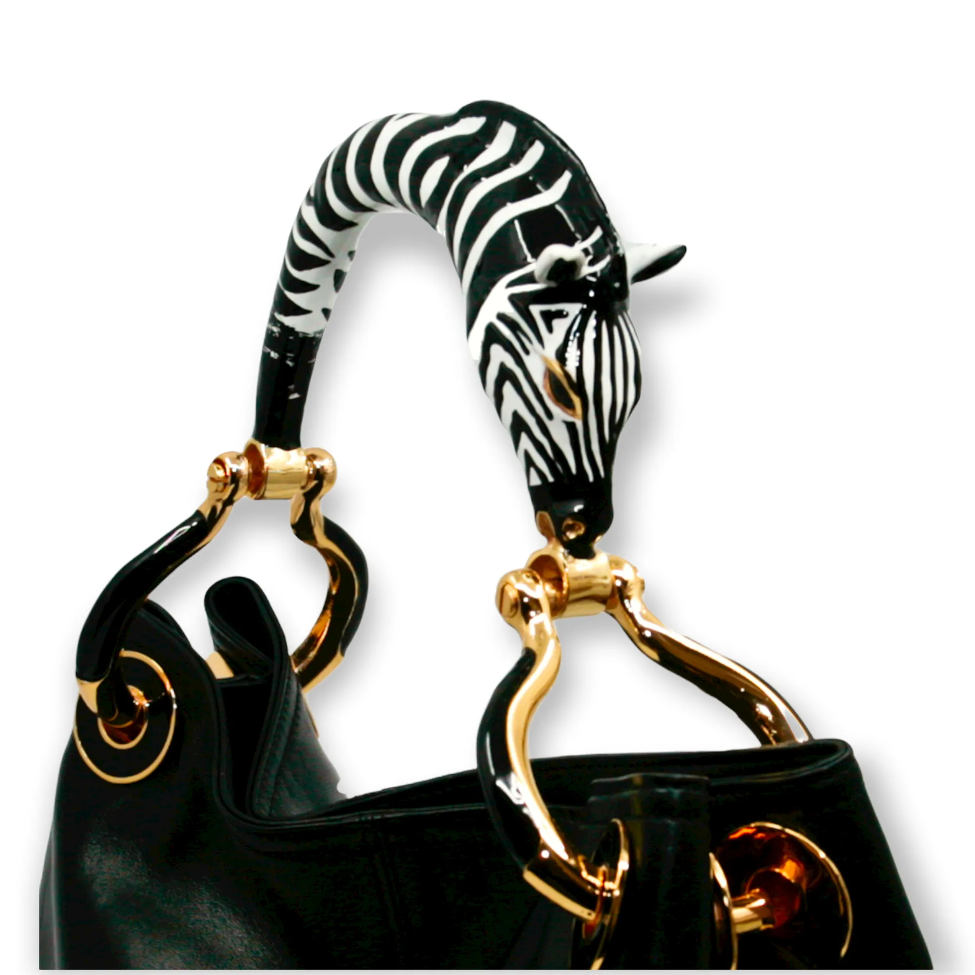 ZEBRA SMALL BAG WITH BLACK VEGAN LEATHER